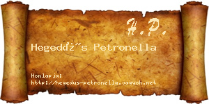 Hegedűs Petronella névjegykártya