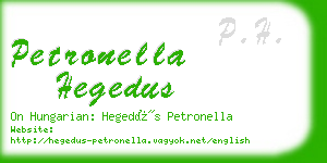 petronella hegedus business card